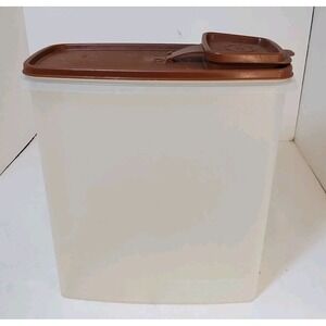 Vintage Tupperware Large Cereal Keeper 1588-1‎ With Lid Brown Harvest